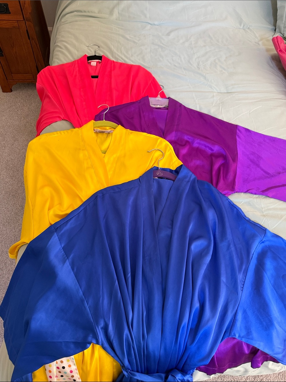 Victoria's Secret Satin Kimono Robes in Blue, Yellow, Purple & Pink